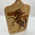 Handcrafted Wood Cutting Board with Horse Art Design Inlay 11 wide x 18 long