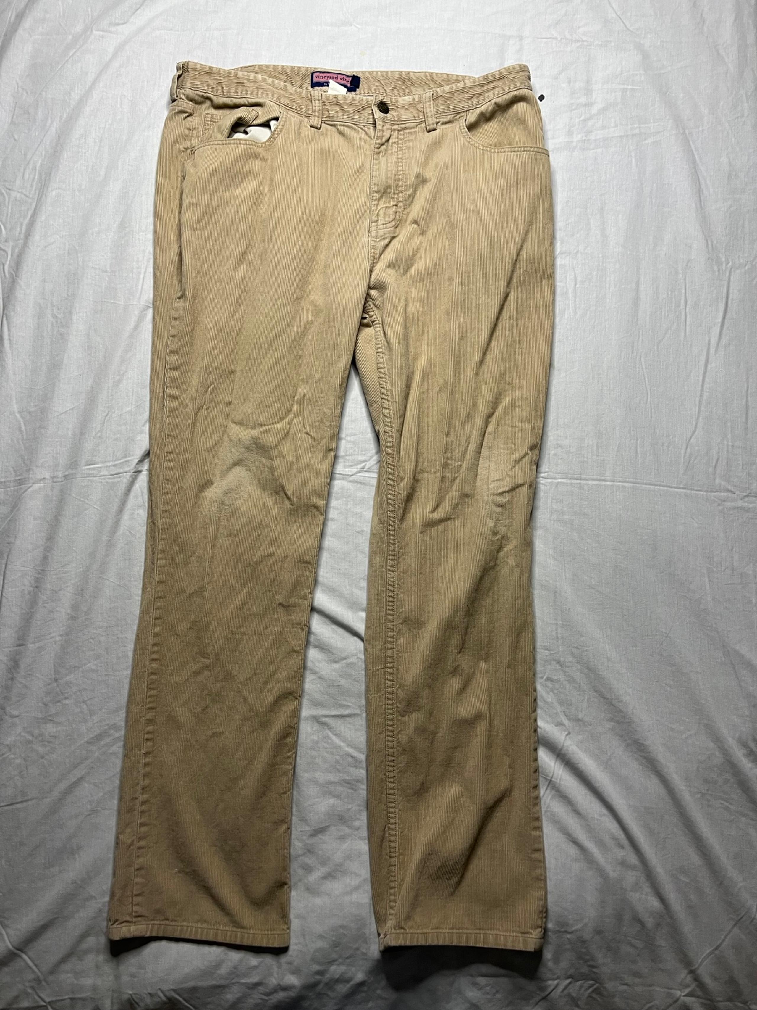 Vineyard Vines Pants Men's 38X34 Brown Corduroy 5 Pocked Straight Cotton Whale
