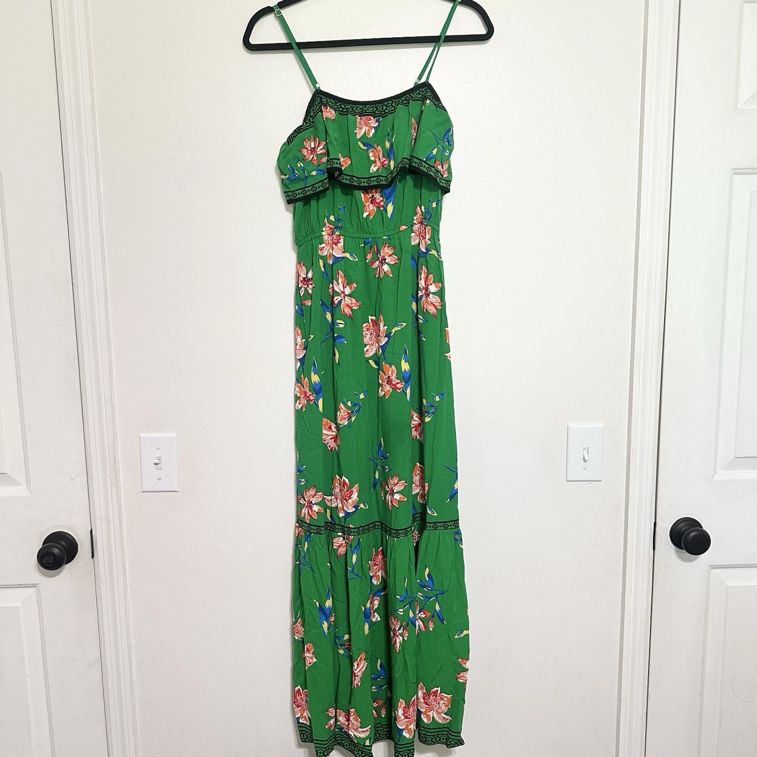 Flying Tomato Maxi Dress Womens Large Colorful Tea Party Maxi Tiered Beach Vacay
