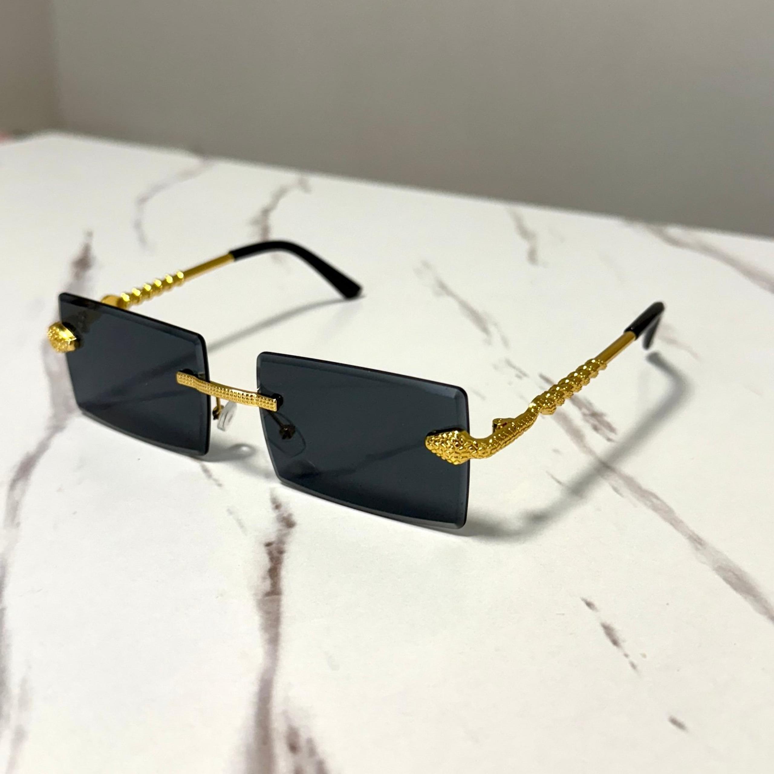 Stylish Black lenses and Gold temple Sunglasses Gift