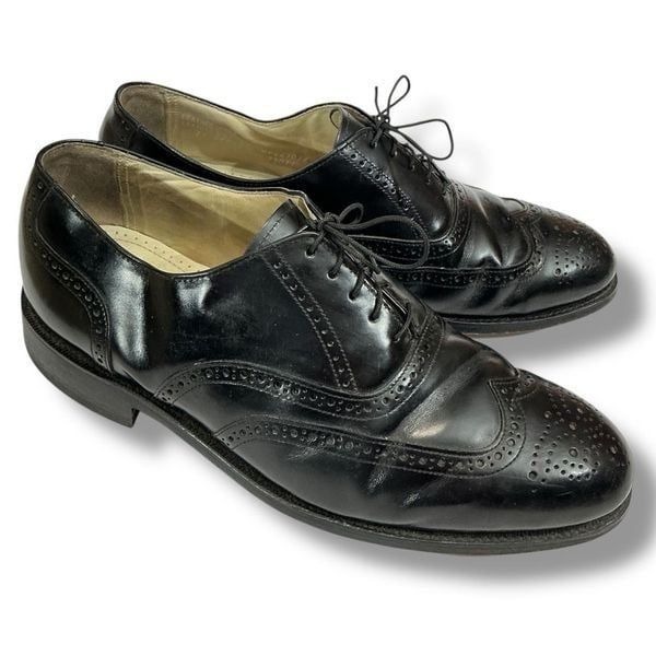 Bostonian Impression Black Wingtip Oxford Leather Dress Shoes Mens Size 11