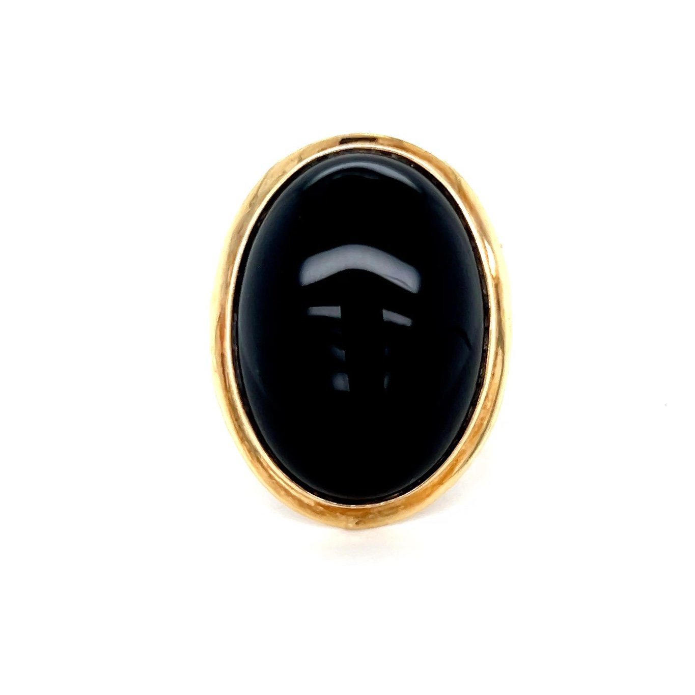 Large 10k Gold Onyx Ring