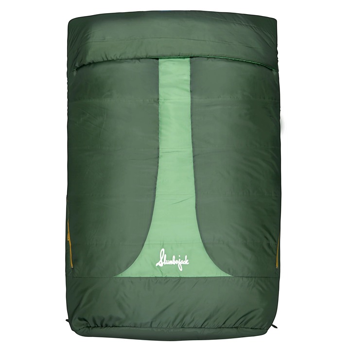 Grizzly Glades 25-Degree 2 Person Hooded Sleeping Bag, Green, 66 x88 FSDD