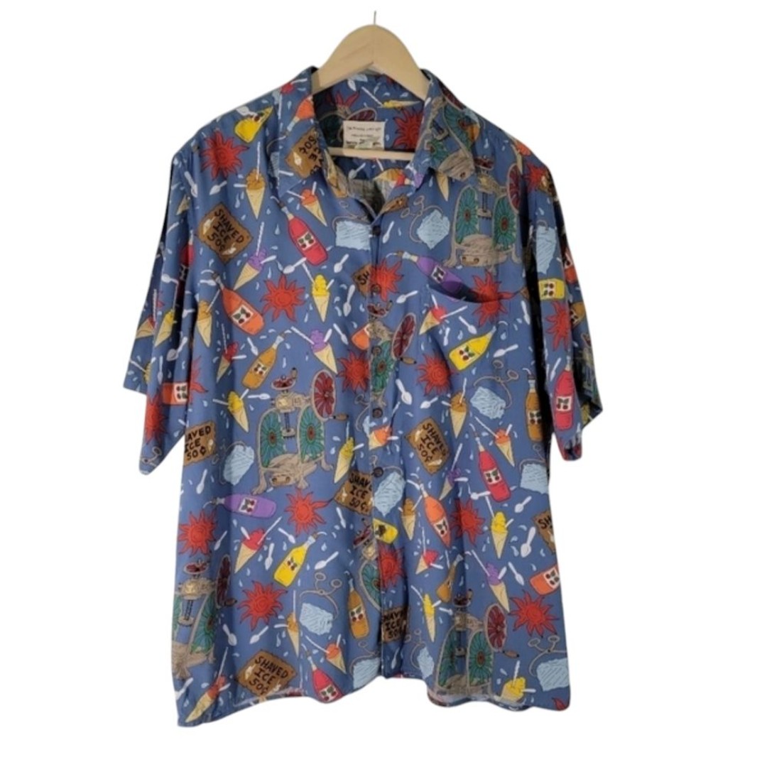 RARE REYN SPOONER Men's Novelty Ice Cream Hawaiian Shirt XL Resort Beach Cruise