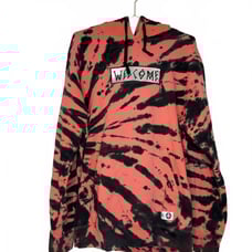 Welcome Skateboards Sweatshirt Orange Small Tie Dye Hoodie EUC