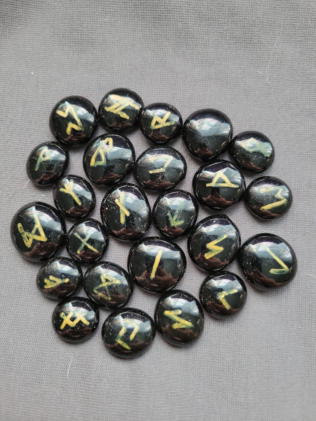 Hand made glass elder futhark Viking Rune set