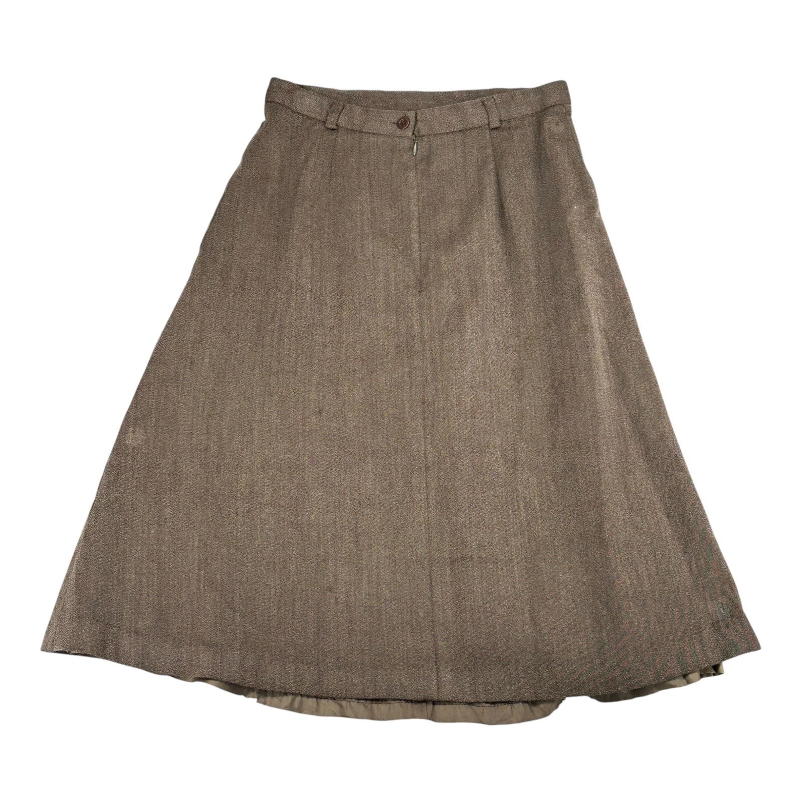 Talbots 10 Brown 100% Wool A Line Skirt Office Career Classy