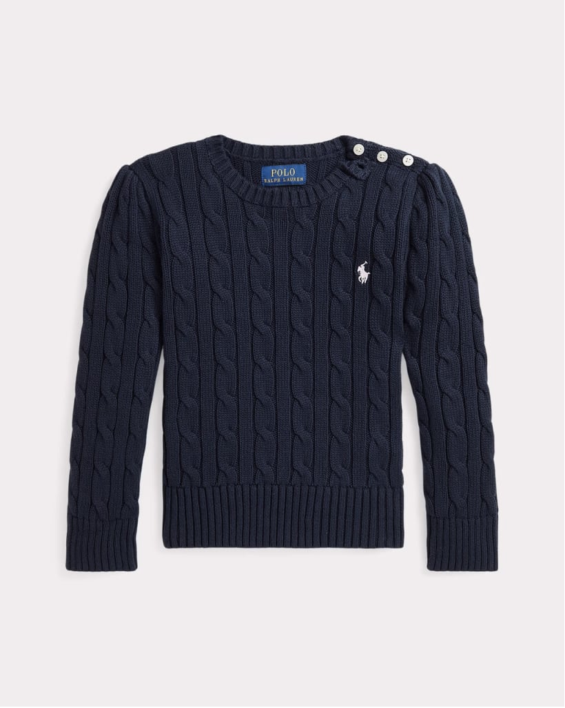 Girls Polo Ralph Lauren Cable-Knit Cotton Sweater Navy Blue NWOT - Size 4Y