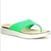 ECCO Corksphere Leather Thong Sandal  Neon Droid Green US size 11