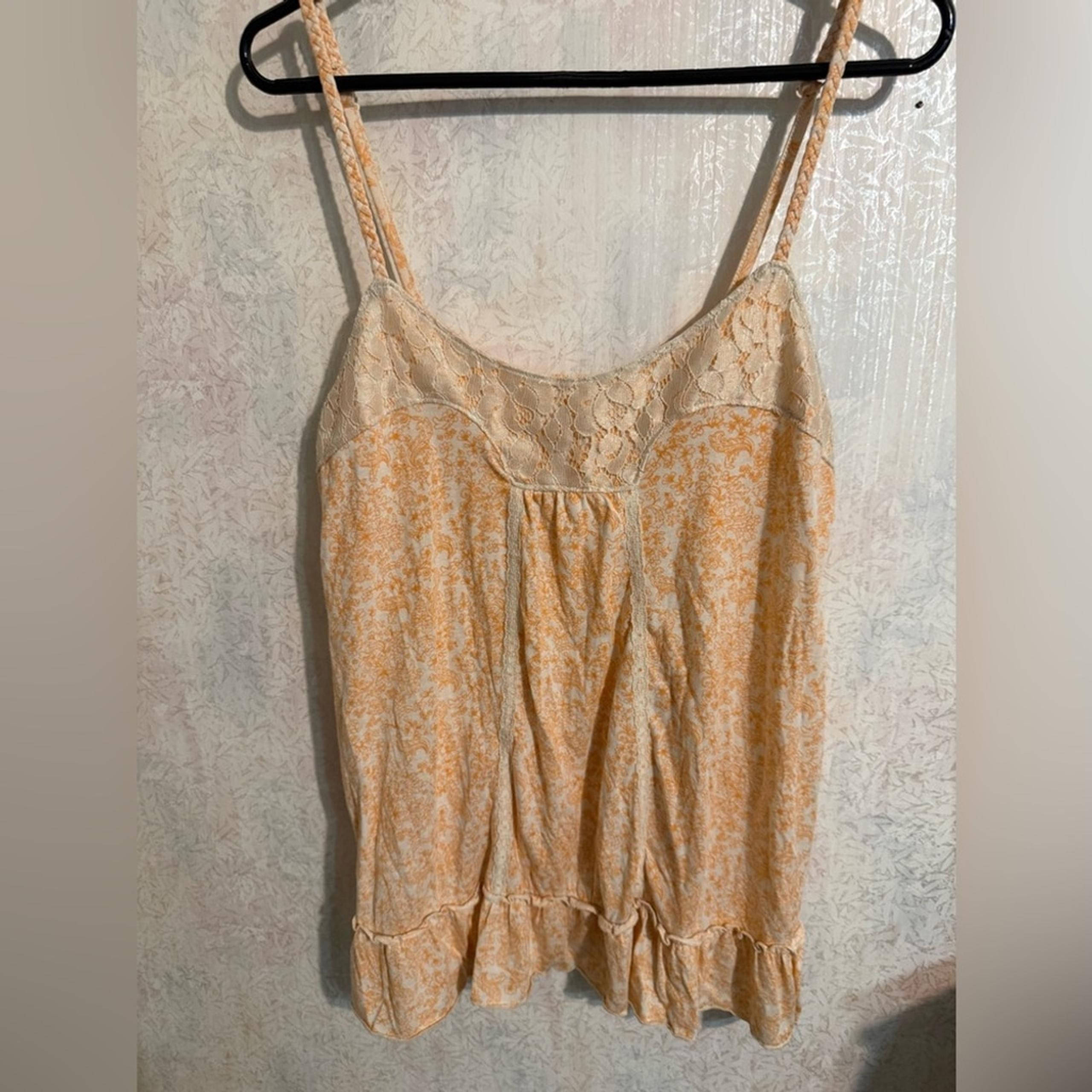 Mudd Women's Camisole with Lace in Soft Orange, Sz XL
