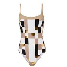 Gregor Pirouzi Checkered One Piece Swimsuit