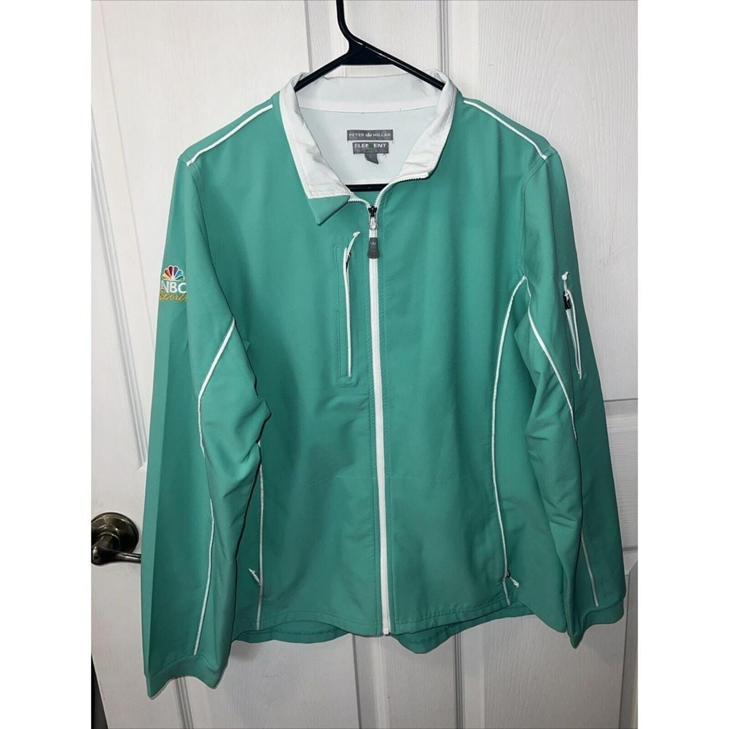 Peter Millar Women's Jacket Large Wind Element Performance Golf Full Zip Green