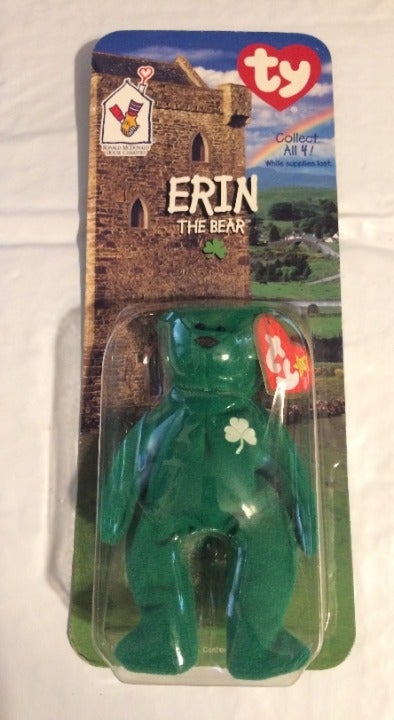 TY Beanie Baby Erin The Bear With Errors