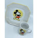 Vintage Mickey Mouse Mug + Dessert Plate Set Walt Disney Productions Japan 7.5