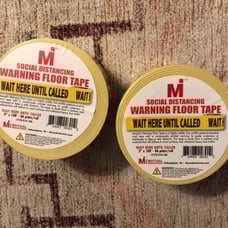 2 pk SOCIAL DISTANCING FLOOR TAPE WAIT HERE UNTIL CALLED 3'' X 108'