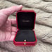 Cartier Red Leather Ring Holder Jewelry Box