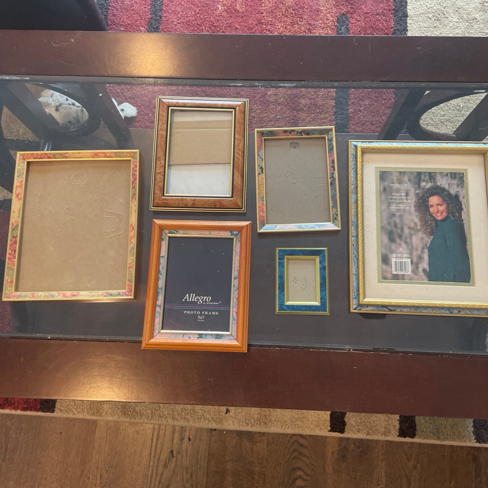 Set Of 6 Picture Frames 8x10 , 5x7 And A Smaller One Shown