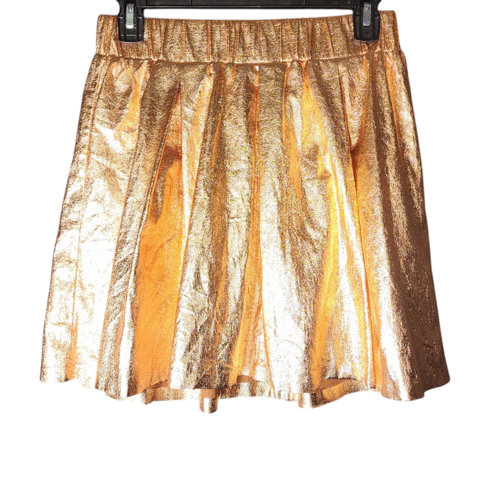 NWT 118 Anthropologie Moulinette Soeurs Sz S Pleated Gold Foil Party Skirt