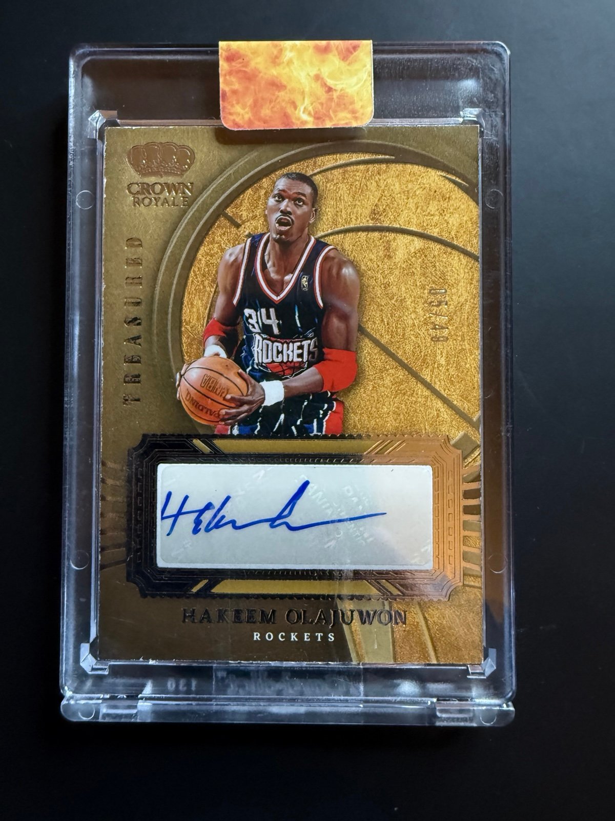 2023-24 Panini Crown Royale Treasured Auto /49 Hakeem Olajuwon #TA-HKM Auto HOF