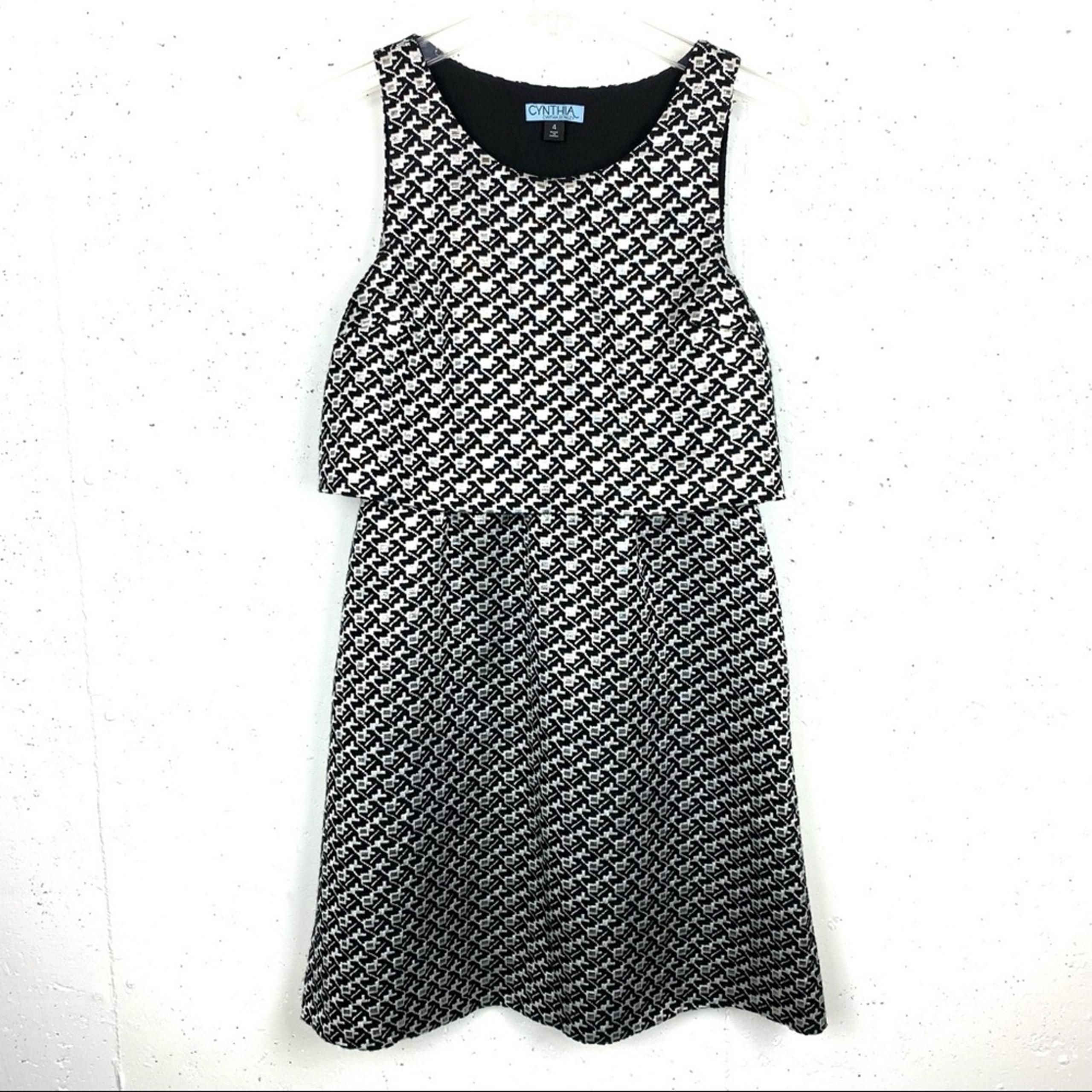 Cynthia Rowley Sleeveless Faux Crop Top Dress Metallic and Black Size 4