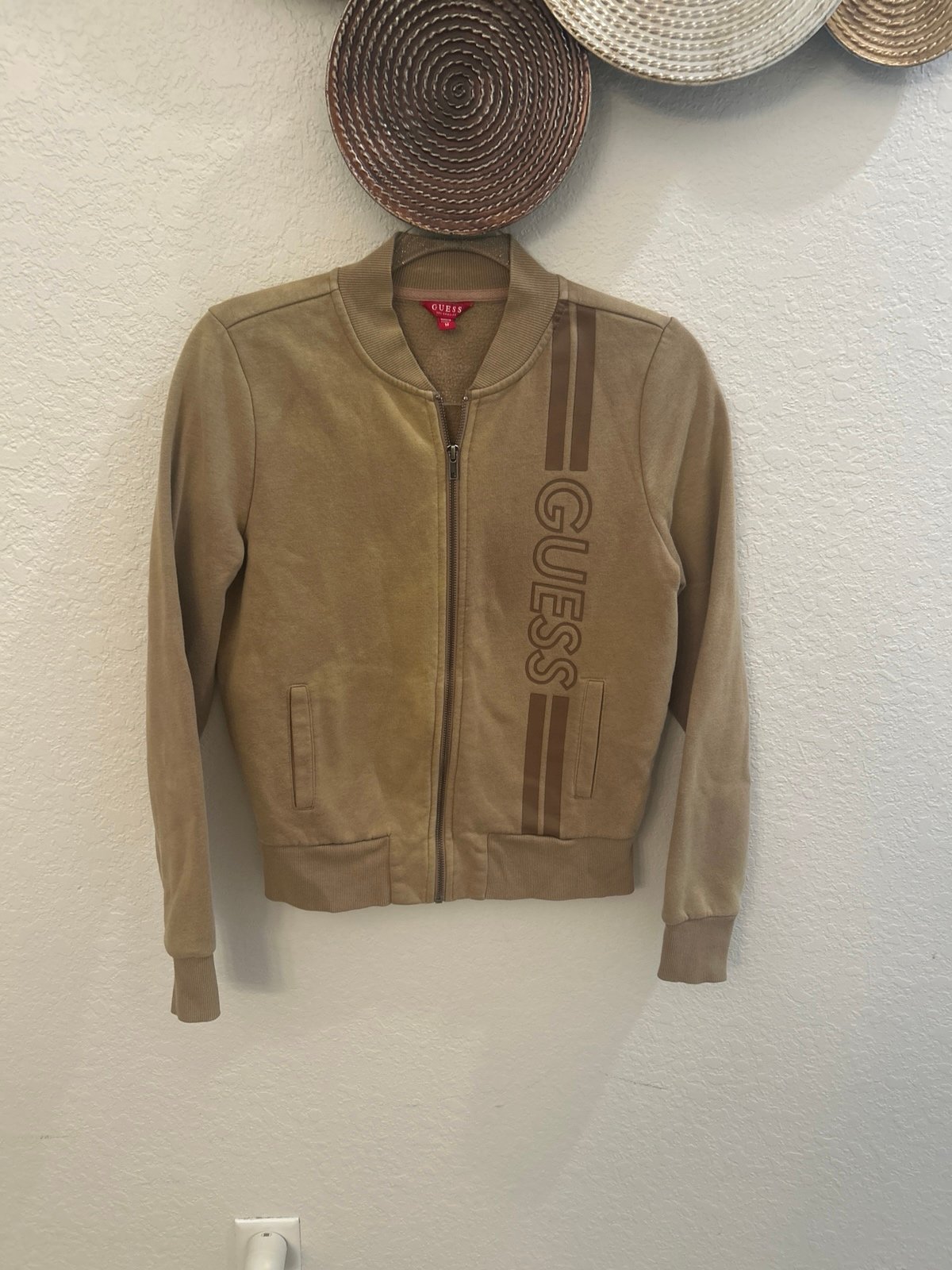 GUESS Zaidin Logo Zip Up jacket shiitake brown M