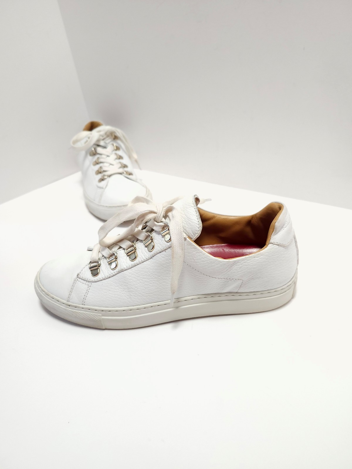 KOIO Shoes Womens Size 39 White Leather Lace Up Sneaker Comfort Italy