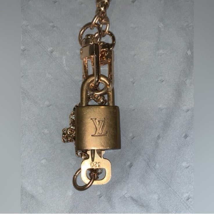 Louis Vuitton Brass Lock & Key 320 on chain