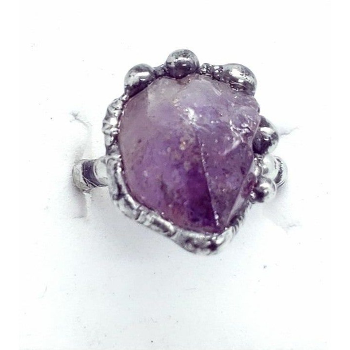 Amethyst crystal ring