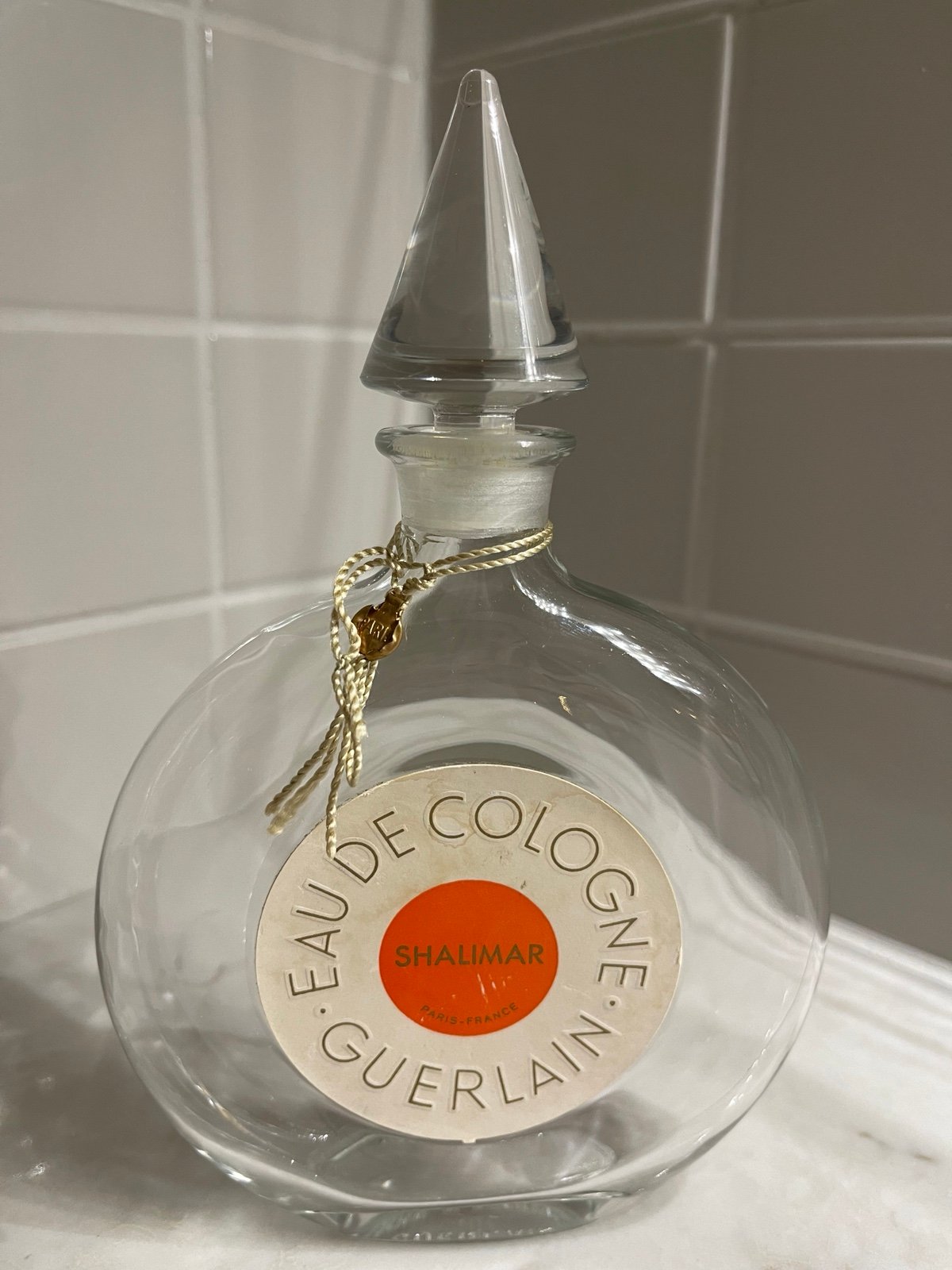 Vintage Shalimar Eau De Cologne Bottle