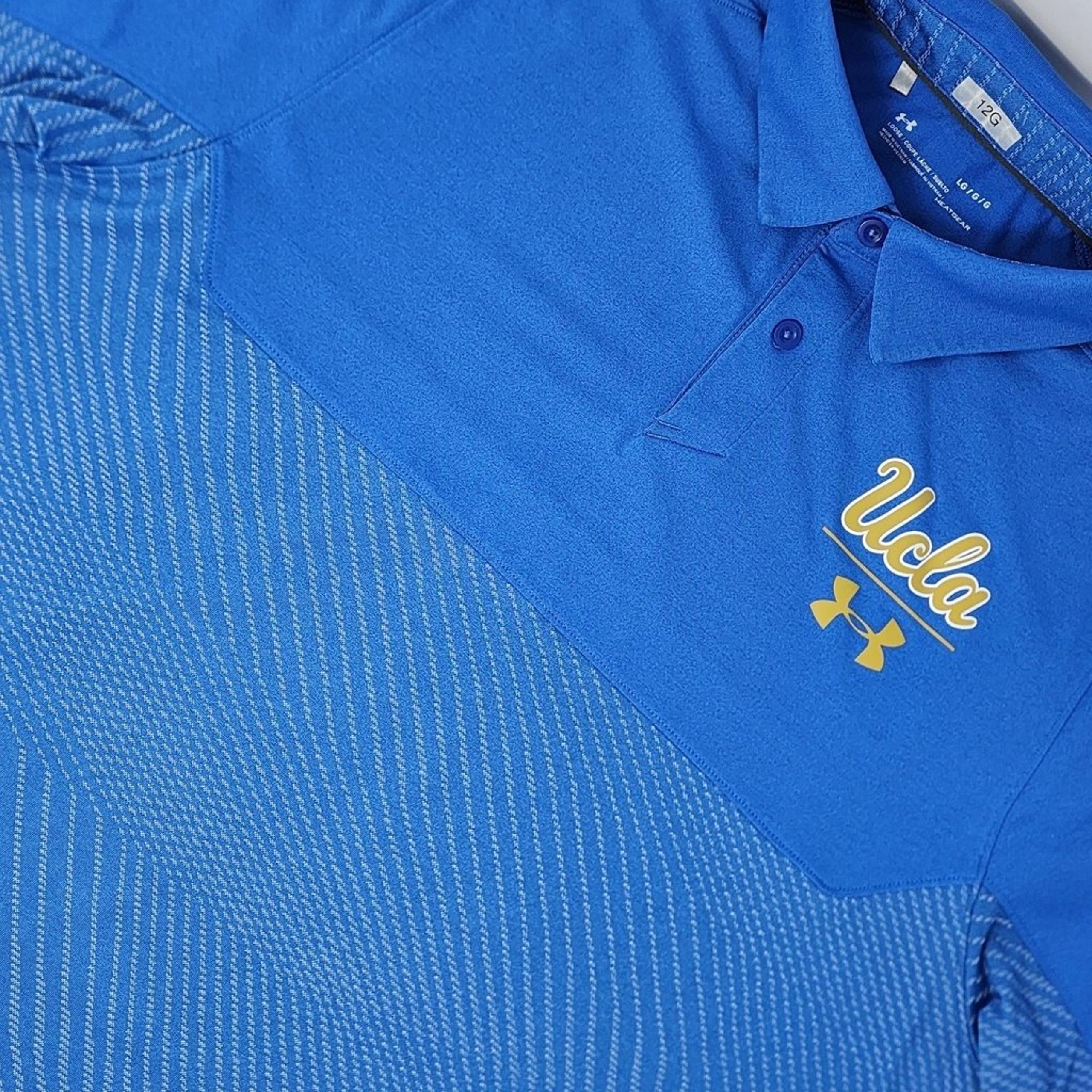 UCLA Bruins Polo Shirt Men's Size Large Blue  Under Armour HeatGear Loose NCAA
