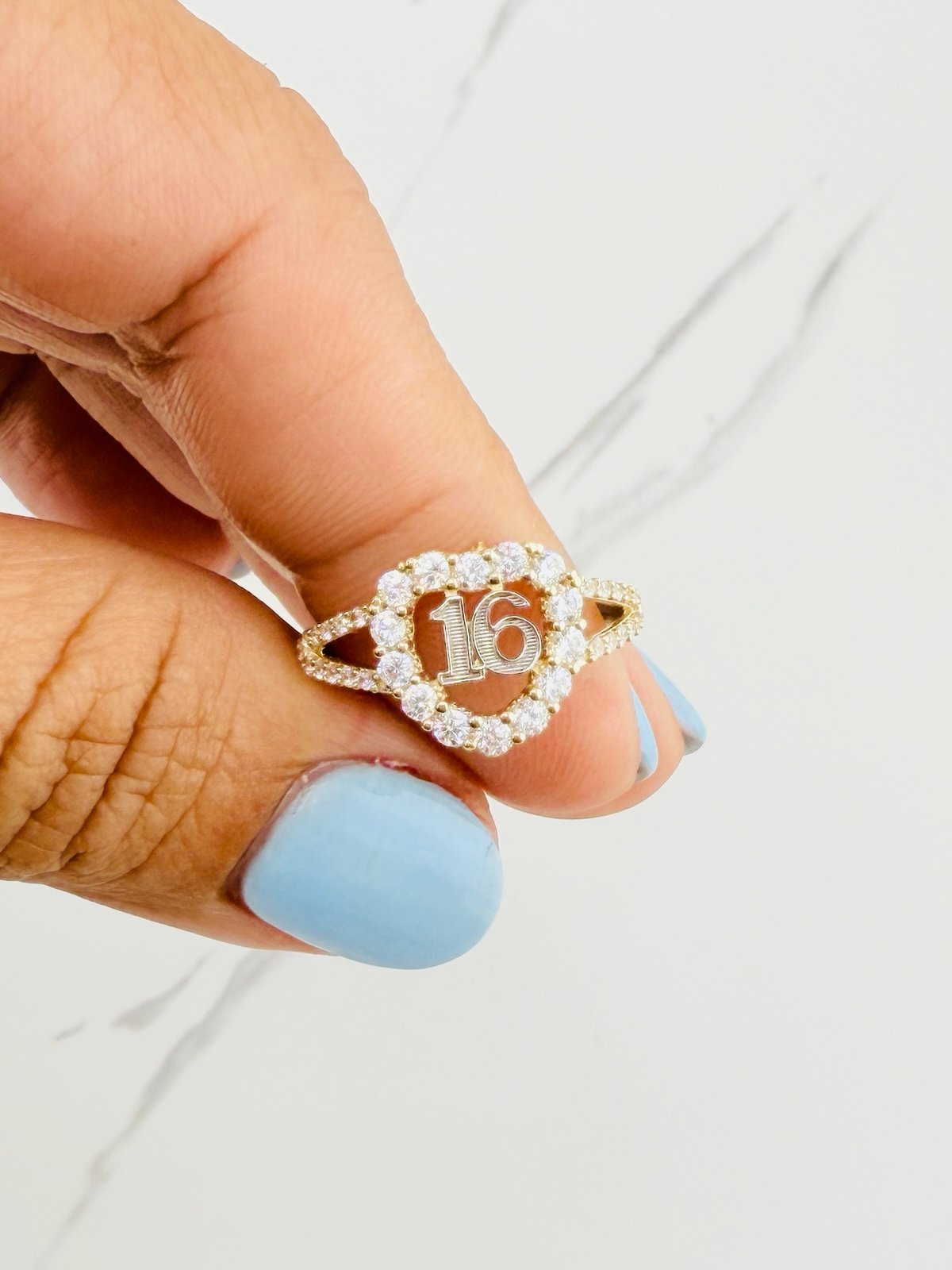 ❤️ 10k solid gold ring heart - sweet 16 ❤️ Size 7