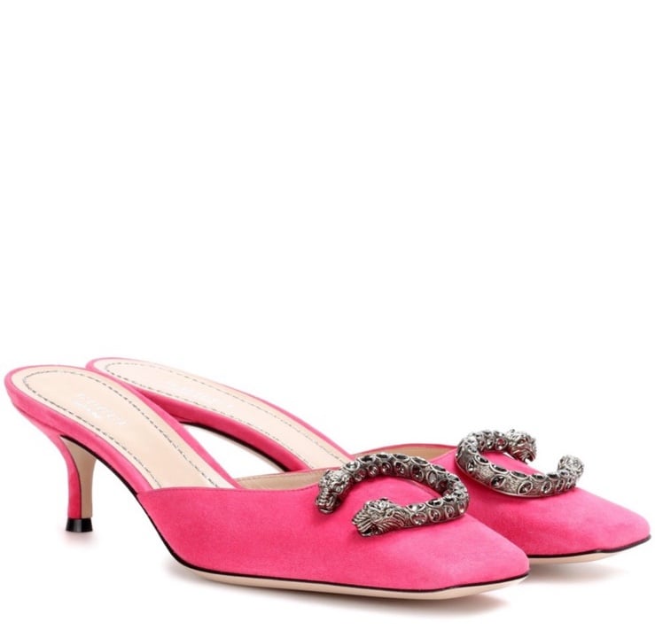 Gucci Dionysus Suede Kitten Heel Pumps