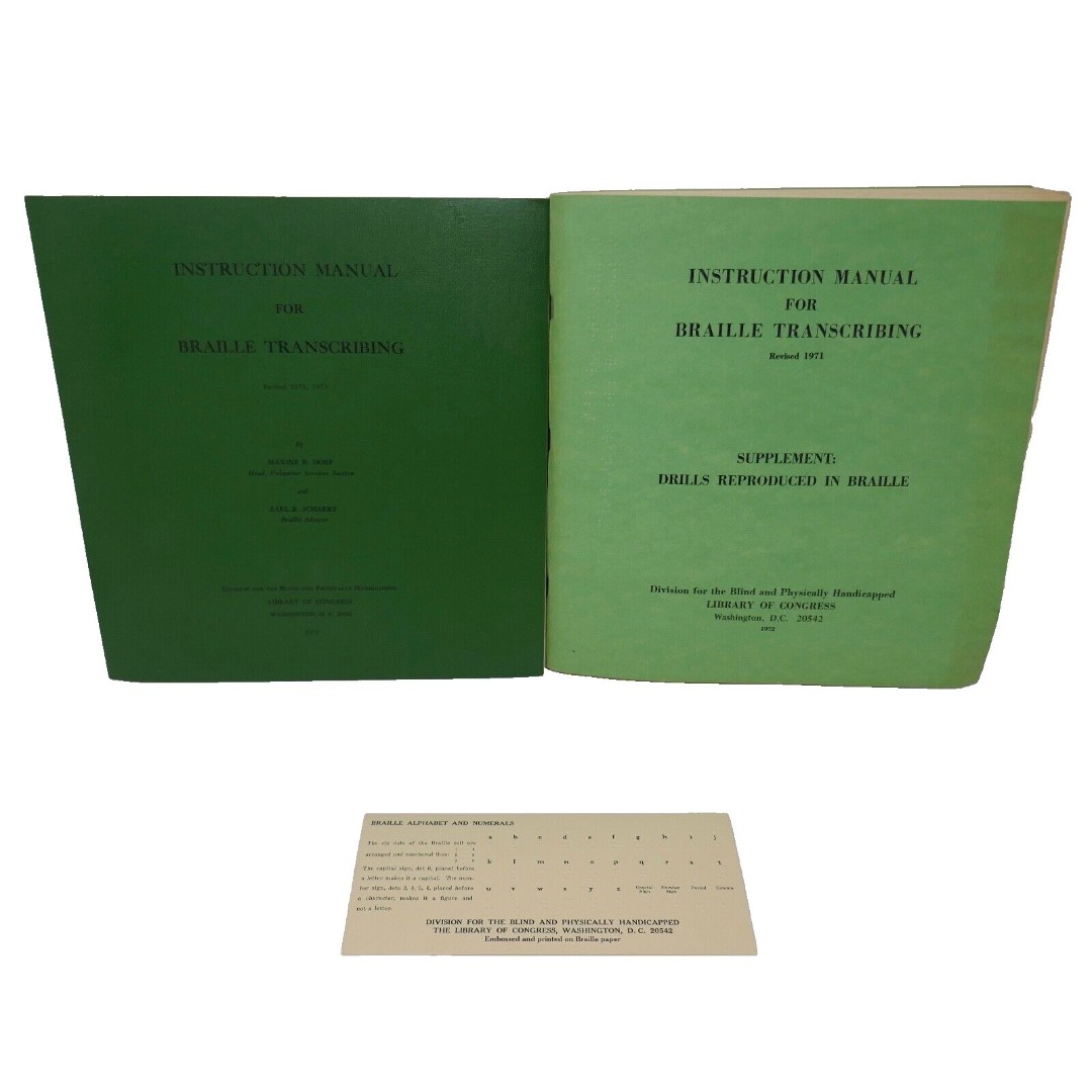 Instruction Manual for Braille Transcribing by Maxine Dorf & Earl Scharry