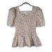 Rachel Parcell Pink Floral Square Neck Smocked Blouse Top Size XS