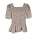 Rachel Parcell Pink Floral Square Neck Smocked Blouse Top Size XS