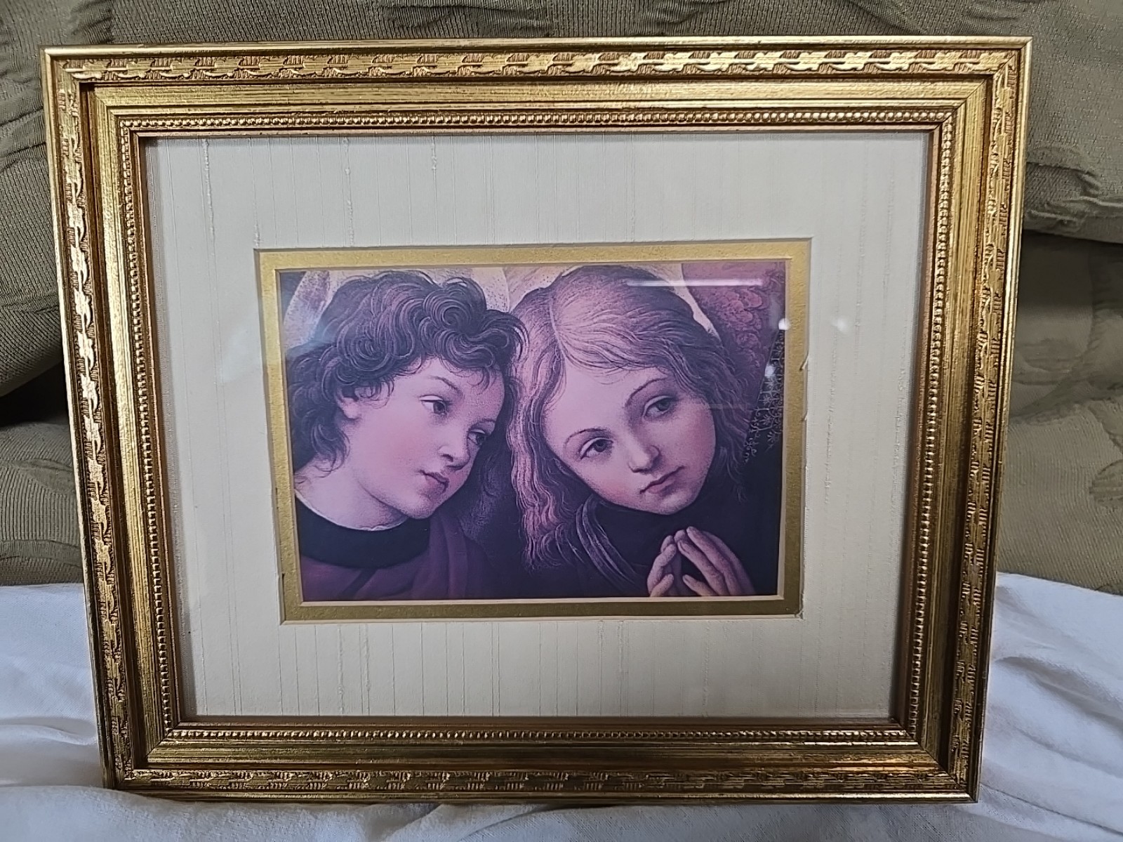 2 Prayerful Angels By Lippi Framed Art 11.5 X 9.5