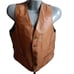 Men's 42 Large Leather Vest Vintage 80's Startown Boho Macho Distress Londontown