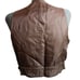 Men's 42 Large Leather Vest Vintage 80's Startown Boho Macho Distress Londontown