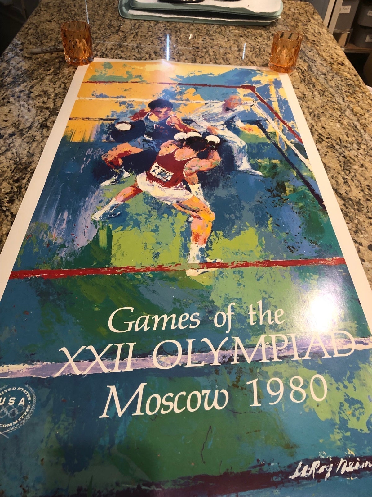 Leroy Neiman Olympic Boxer 1980