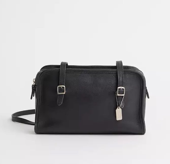 Vintage Coach Swing Zip 9051 Black Leather USA