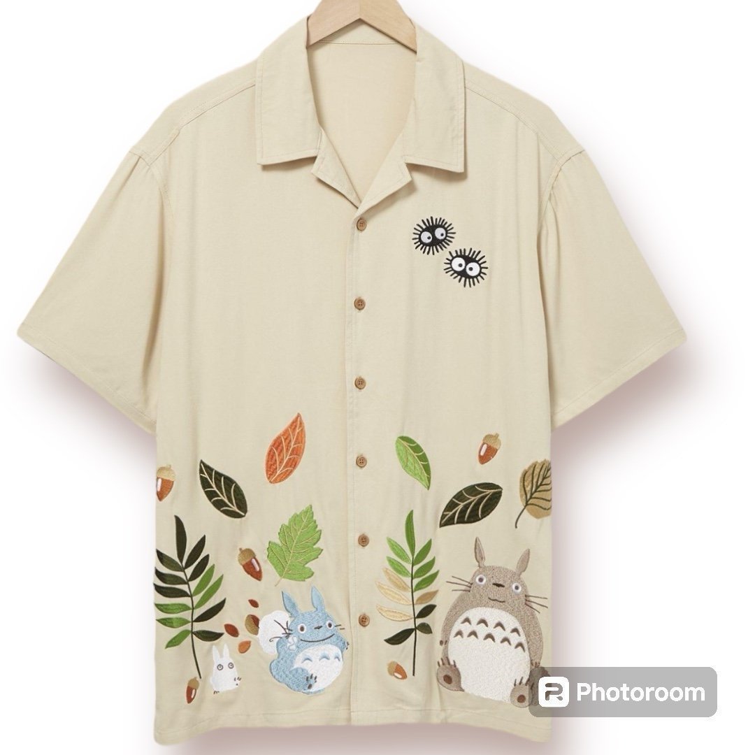 Studio Ghibli My Neighbor Totoro Fall Foliage Woven Button-Up