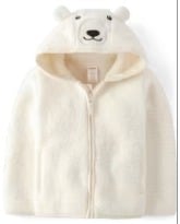 #938 NEW Unisex Polar Bear Sherpa Zip-Up Hoodie SIZE 18-24 M
