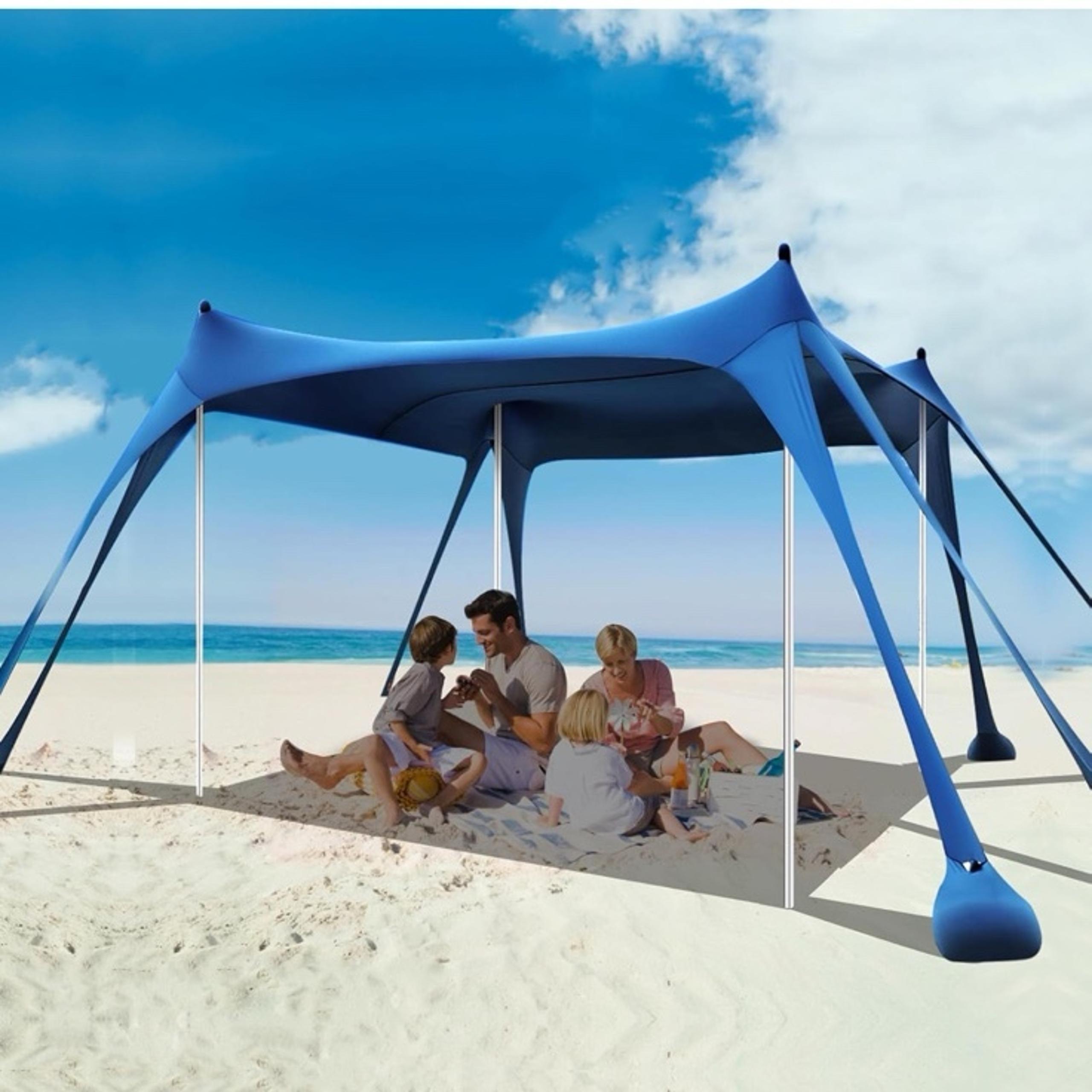 Beach Tent Sun Shelter, 10 x 10 FT Beach Canopy Tent Sun Shade Heavy Duty, UPF50