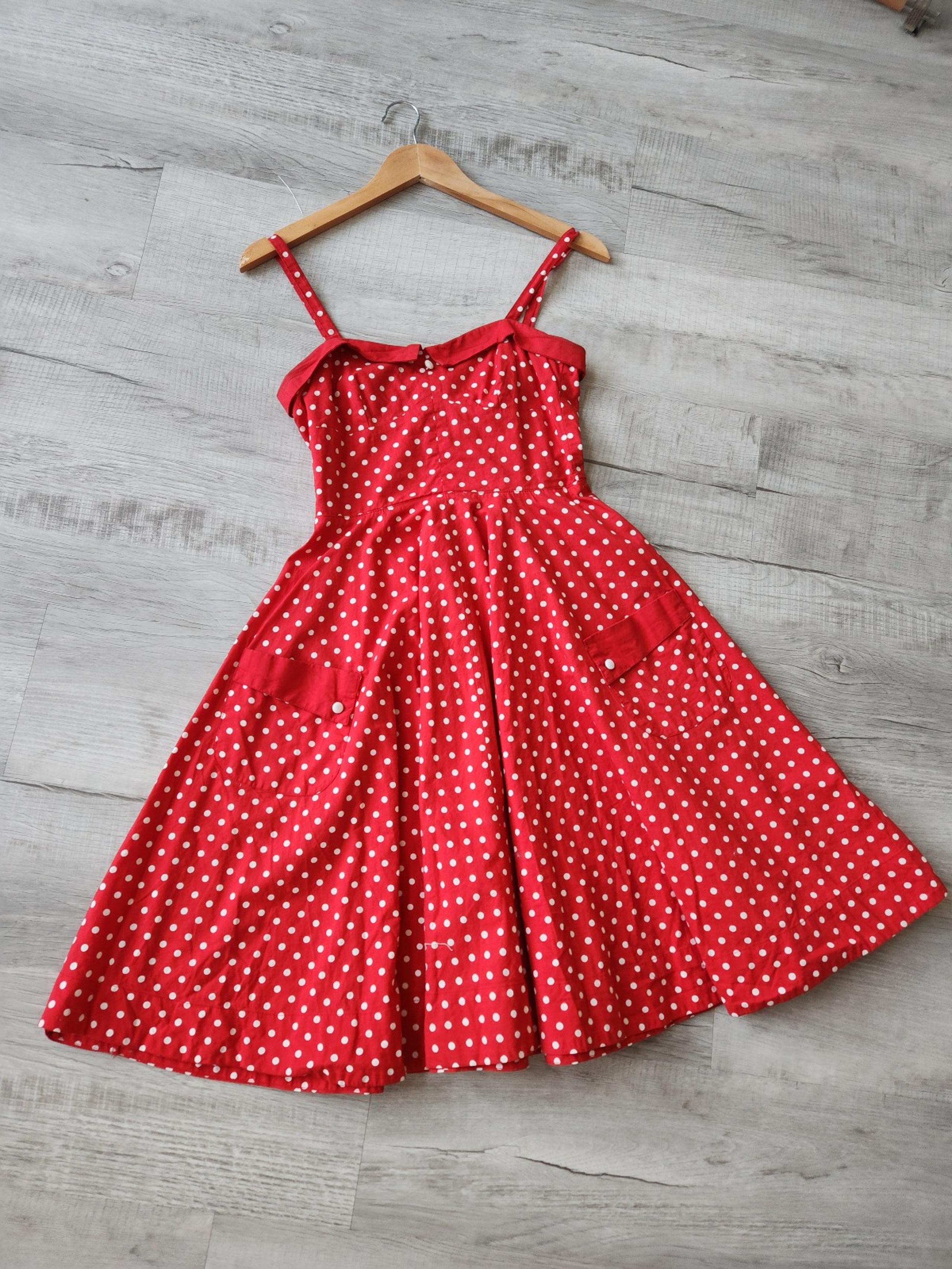 Divided by H&M Pinup Red & White Polka Dot Circle Dress Size 4 / Small  Minnie