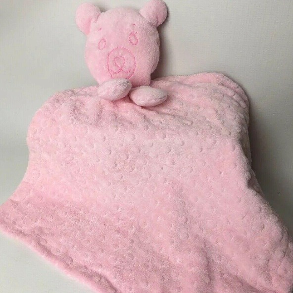 Pink Bear Lovey Baby Security Blanket
