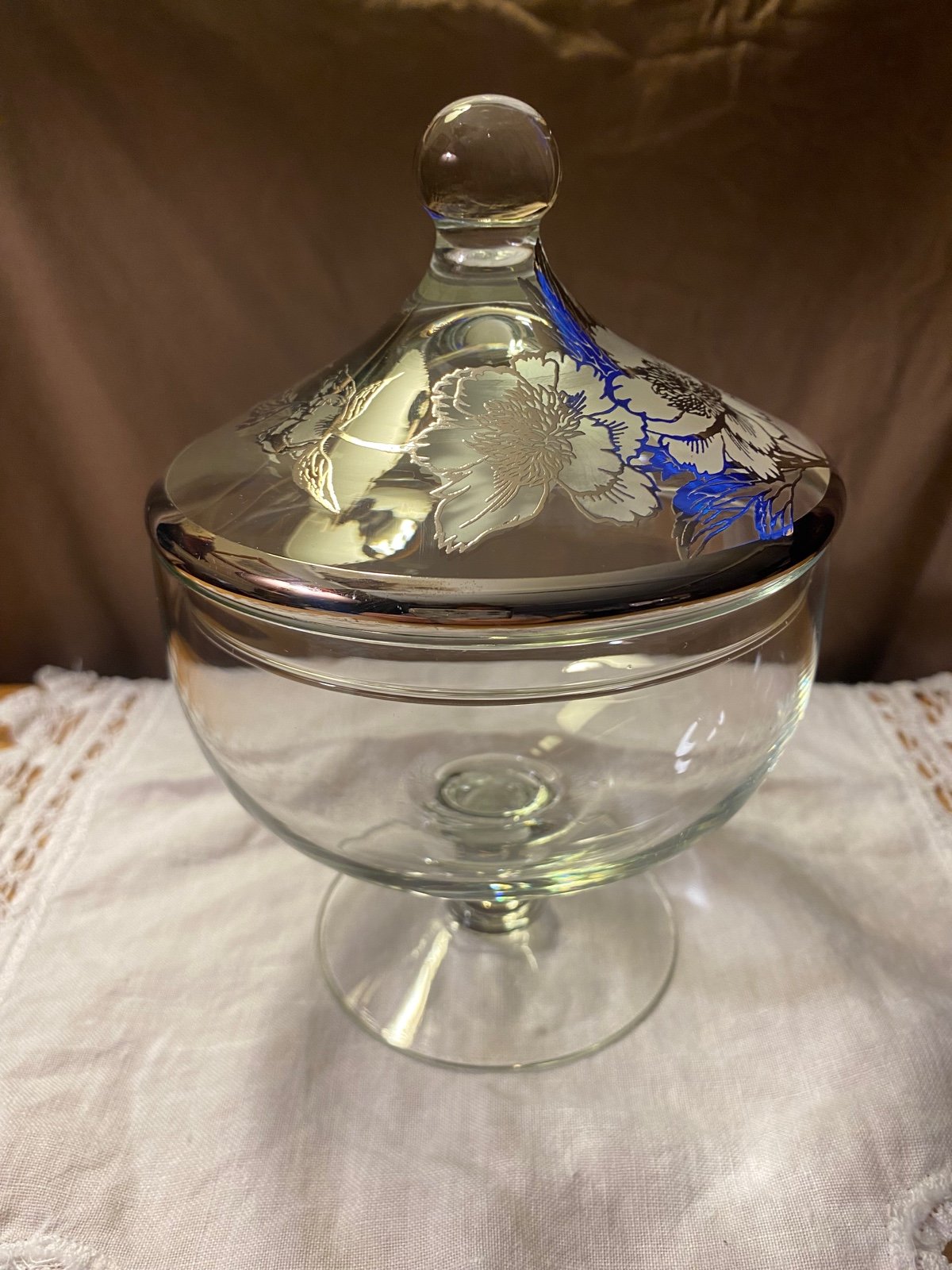 Vintage clear glass candy glass