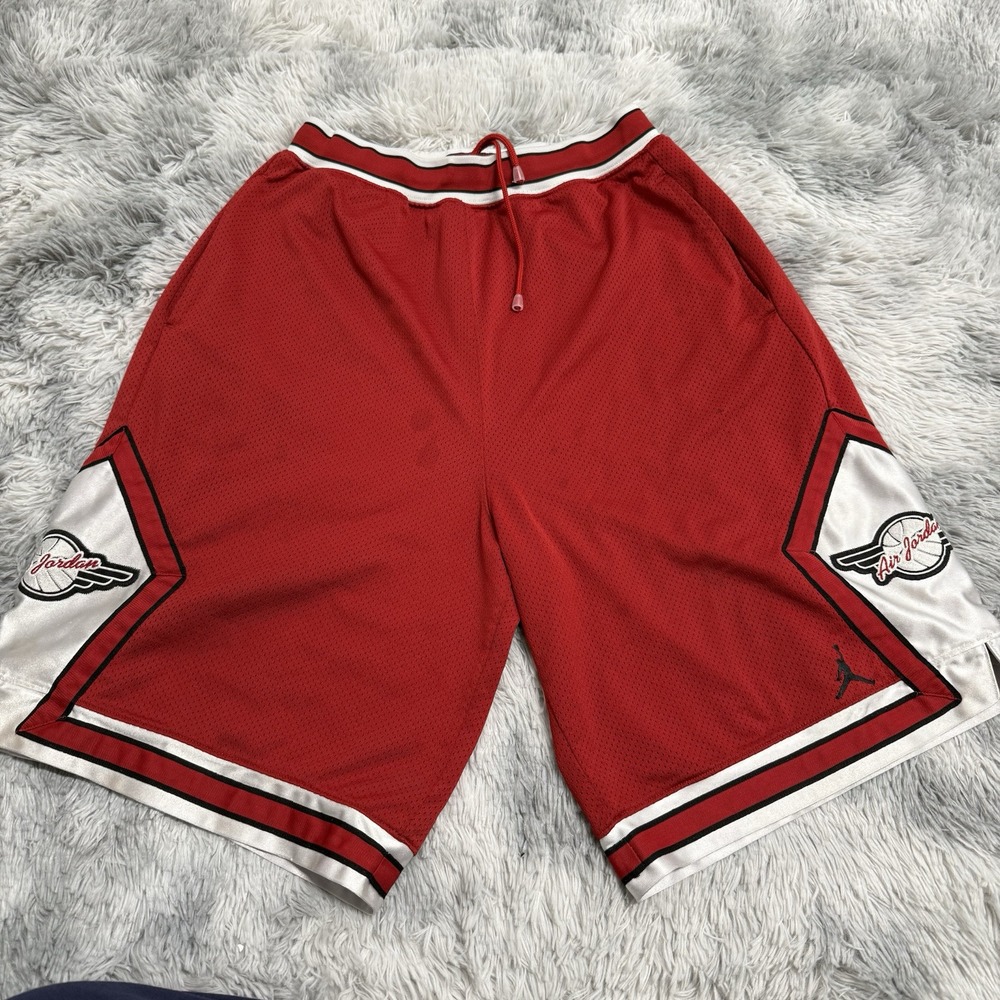 Nike Jordan Men's Shorts Color Red Vintage Release In 2001 Rare Baggy , Stains!