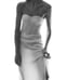 NWT ZARA RHINESTONE CORSET MIDI DRESS ~ Sz XS ~ OYSTER WHITE ~ Side Zip