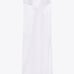 NWT ZARA RHINESTONE CORSET MIDI DRESS ~ Sz XS ~ OYSTER WHITE ~ Side Zip