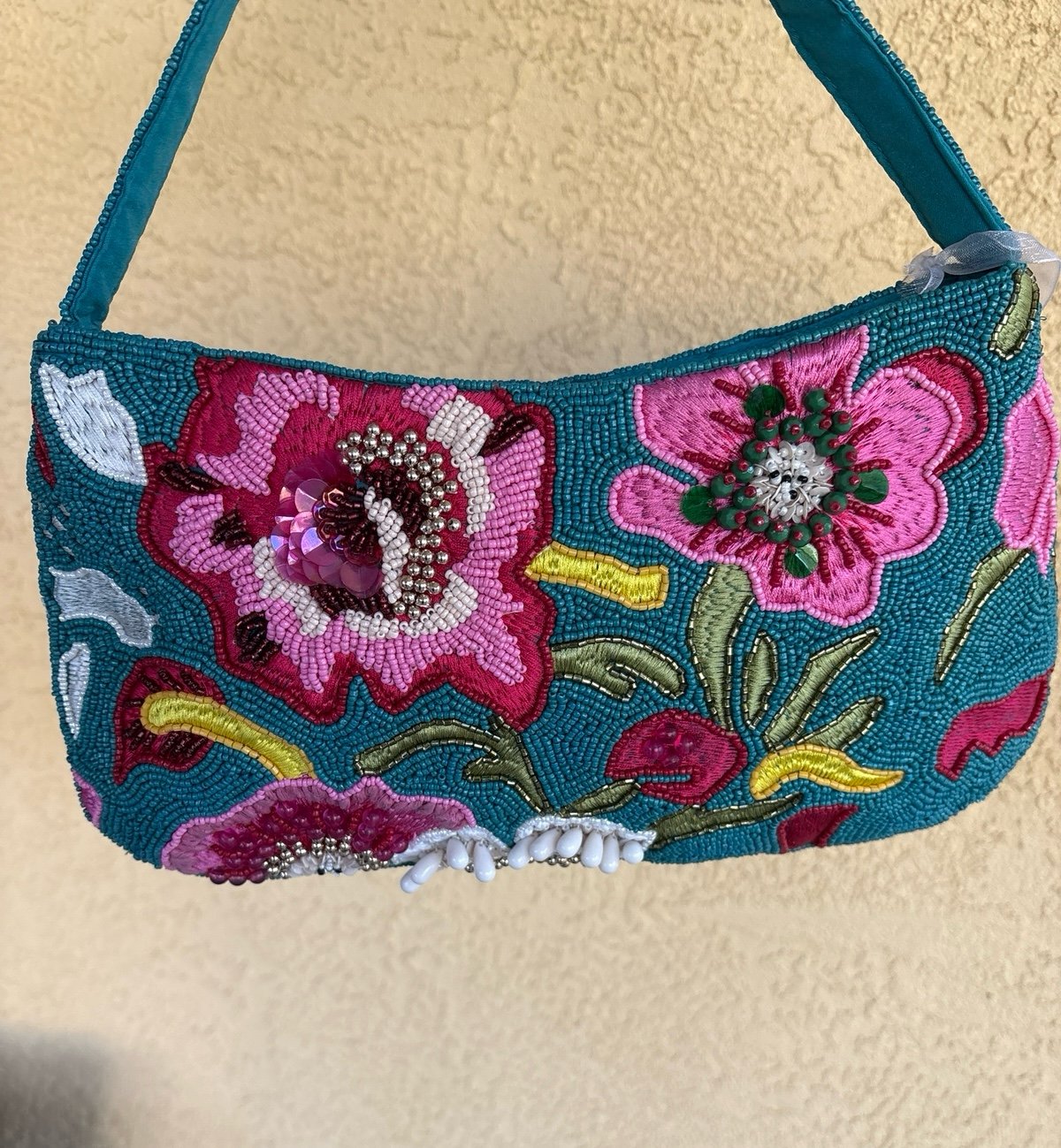 Viral! Floral Flower Beaded Bag~Made in India~BNWT
